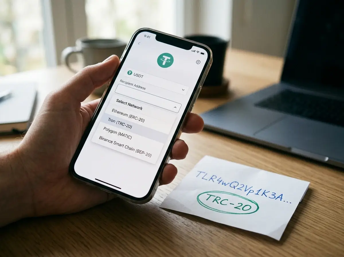 TRC-20 and ERC-20 blockchain network selection for USDT betting deposits and withdrawals